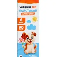 Пластилин Calligrata kids, 6 цветов, 90 г
