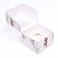 Упаковка на 4 капкейка с окном, «Вечная любовь» 16×16×10 см