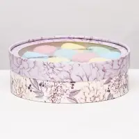 Коробка подарочная с окном &laquo;Цветы&raquo;, 20&times;6 см, бежево-фиолетовая