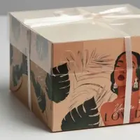 Коробка для капкейка, кондитерская упаковка, 4 ячейки, «Дикая», 16 х 16 х 10 см