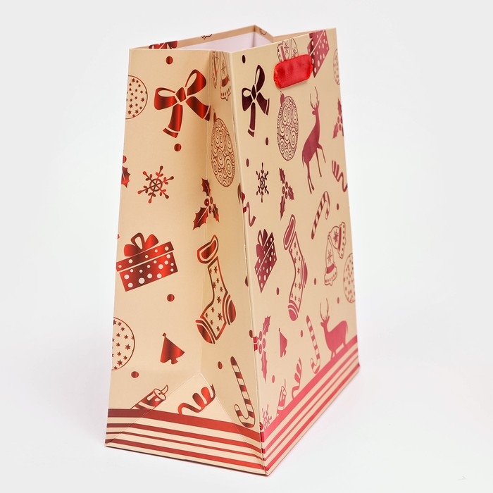 Пакет подарочный, ламинированный, "Подарки",18 х 23 х 10 см.