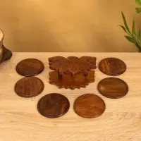 Подставка под горячее "Цветок" (набор 6 шт), 14х10х6 см, дерево шишам