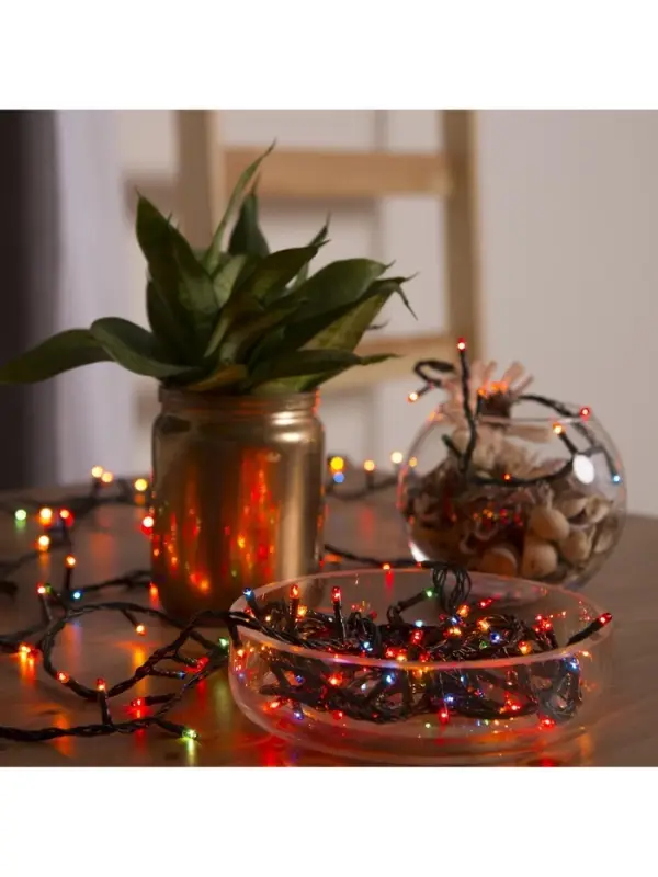 Гирлянда &laquo;Нить&raquo; 7 м, IP20, тёмная нить, 180 ламп, свечение мульти, 8 режимов, 220 В