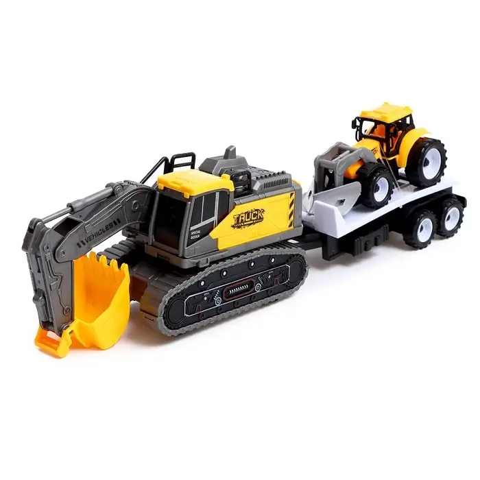 Экскаватор инерционный &laquo;Стройка&raquo;, с прицепом и трактором, МИКС