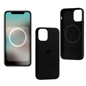 Чехол для iPhone 12/12 Pro Silicone Case 100% ORG Black (MagSafe + анимация NFC) c LOGO