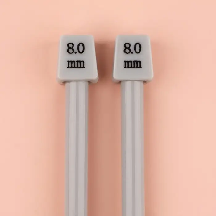 Спицы для вязания, прямые, с тефлоновым покрытием, d=8 мм, 35 см, 2 шт.