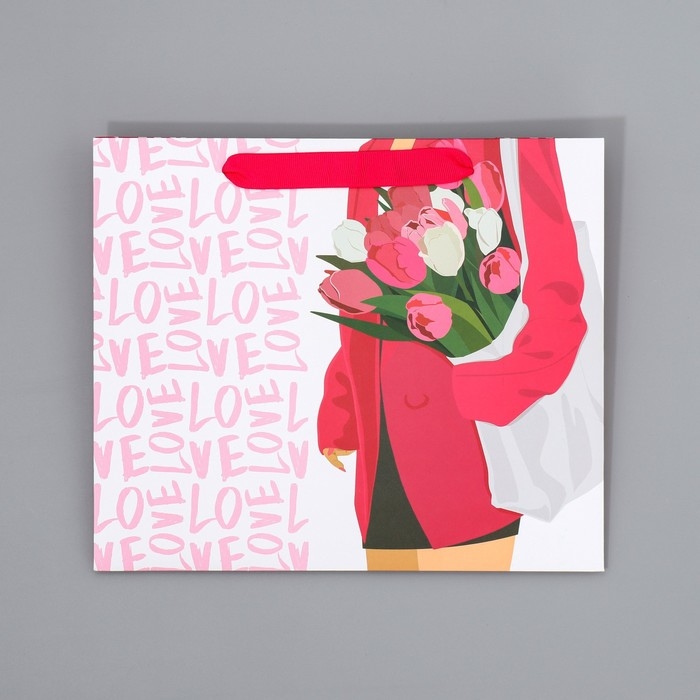 Пакет подарочный ламинированный двухсторонний, упаковка, «Стиль», ML 23 х 27 х 11,5 см