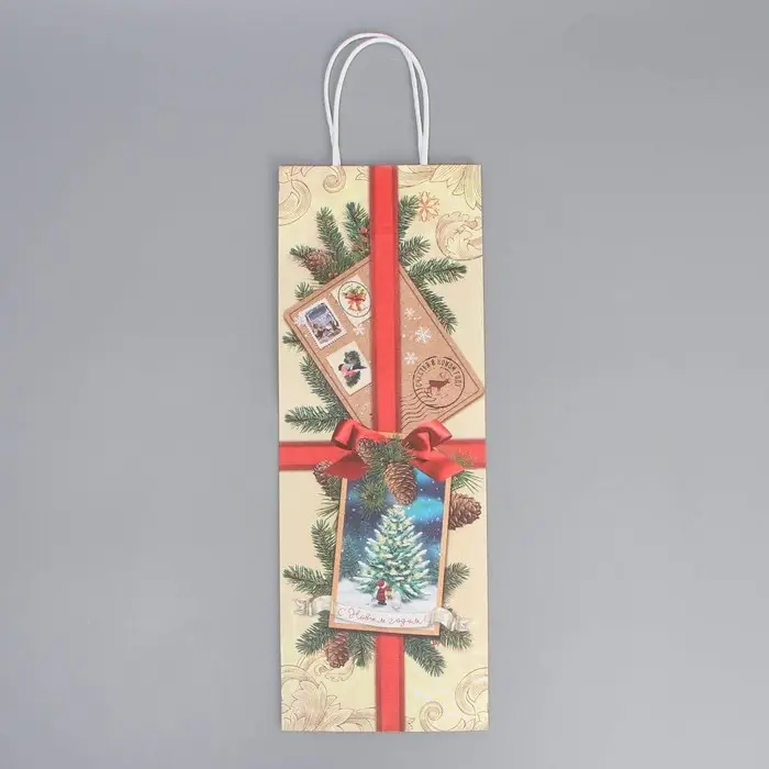 Пакет под бутылку «Почта», 13 x 36 x 10 см Пакет под бутылку «Почта», 13 x 36 x 10 см