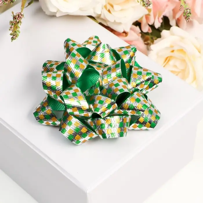 Подарочный Бант - звезда №10, для упаковки подарков, набор 6 шт. МИКС