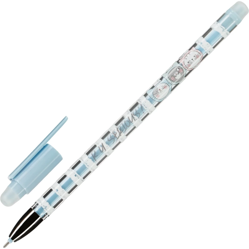 Ручка гелевая со стираем.черн. M&G So Many Cats,дш.0,5 мм,син,асс AKP65872