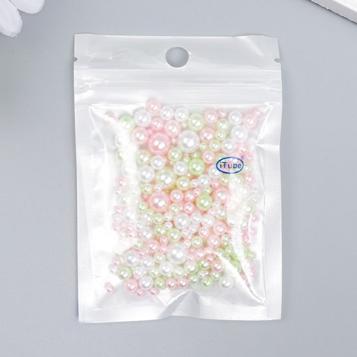 Декор для творчества пластик "Шарики. Весна. Ассорти" d=3-8 мм, набор 10 гр