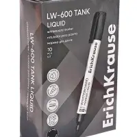 Маркер для доски ErichKrause. Tank LW-600, узел 3.0 мм, ширина линии 2.38 мм, с жидкими чернилами, спиртовой, чёрный