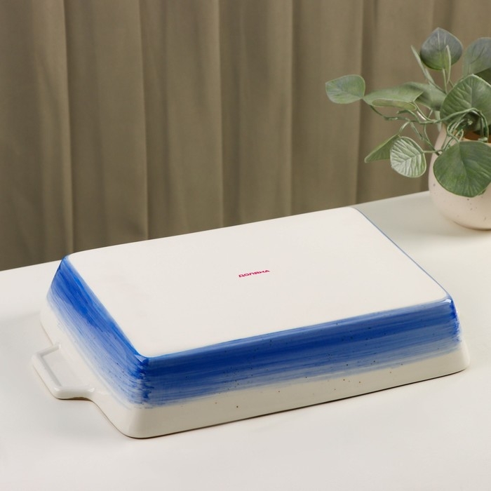 Форма для запекания из фарфора прямоугольная Доляна «Космос», 2100 мл, 34×20,5×5,5 см, цвет синий Форма для запекания из фарфора прямоугольная Доляна «Космос», 2100 мл, 34×20,5×5,5 см, цвет синий