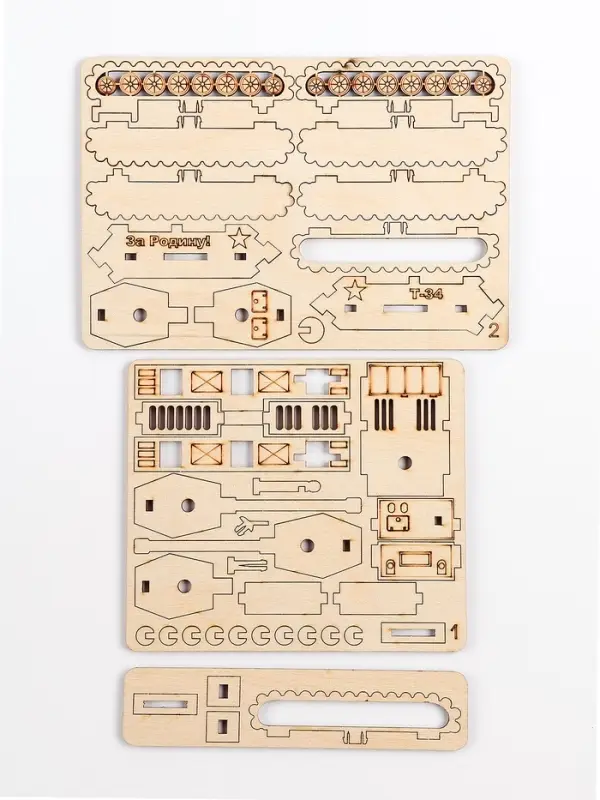 Конструктор деревянный 3д модель &laquo;Танк&raquo;, 42 детали