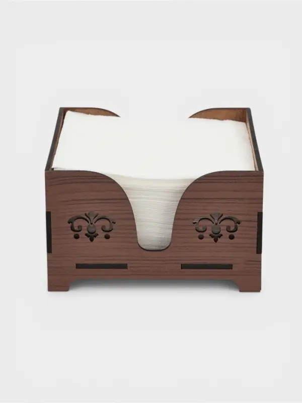 Салфетница деревянная Доляна &laquo;Орех&raquo;, 12.5&times;12.5 см, с салфетками, коричневая