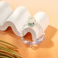 Браслет детский &laquo;Выбражулька. Котик, цветы и жемчуг&raquo;, d=6 см, белый, голубой