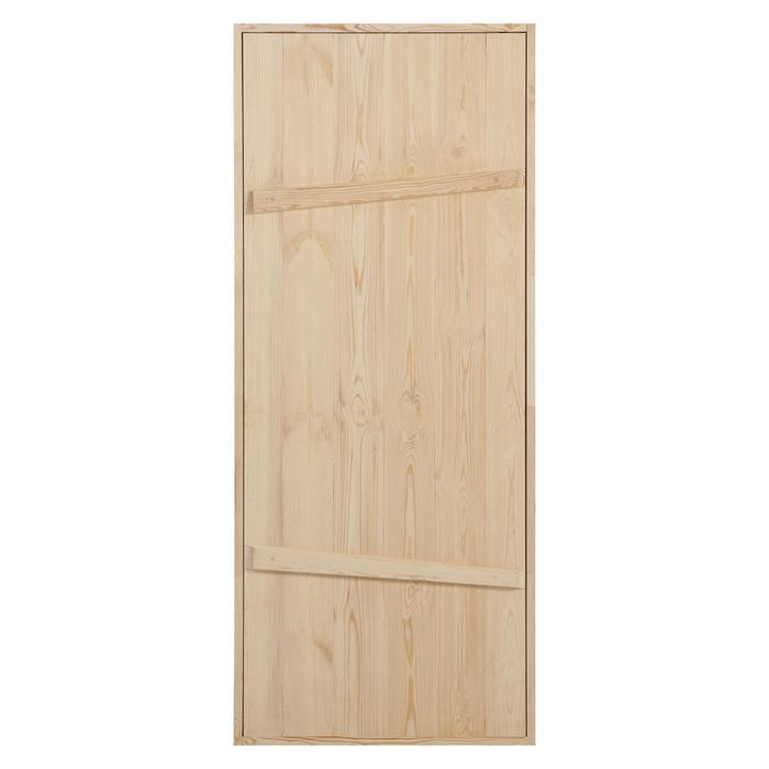 Дверной блок для бани, 190×80см, из сосны, на клиньях, массив, Дверной блок для бани, 190×80см, из сосны, на клиньях, массив, "Добропаровъ"