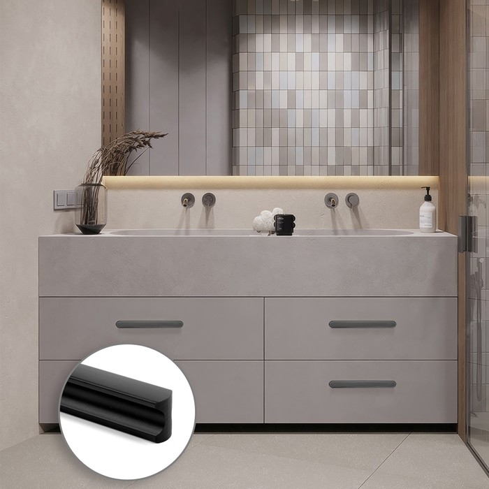 Ручка-скоба CAPPIO RSC022, алюминий, м/о 288 мм, цвет черный 96278908 Ручка-скоба CAPPIO RSC022, алюминий, м/о 288 мм, цвет черный 96278908