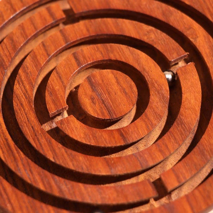 Головоломка-лабиринт  Головоломка-лабиринт "Круг" 10х10 см, дерево шишам