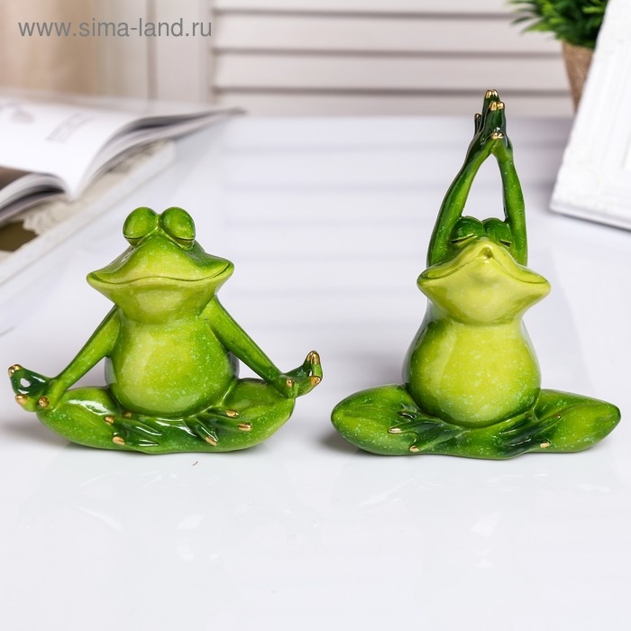 Сувенир полистоун лак Сувенир полистоун лак "Лягуха-йог" МИКС 15х12,5х5,5 см