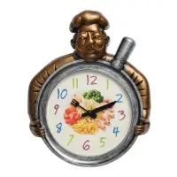 Часы настенные интерьерные &laquo;Шеф&raquo;, серия: Кухня, бесшумные, плавный ход, 29.5&times;23 см, d=16.5 см, медные, серебристые