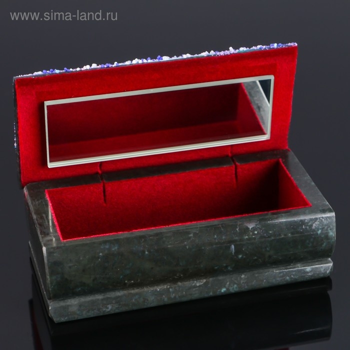 Ларец Ларец "Зима" 15х7х5,5 см, каменная крошка, змеевик