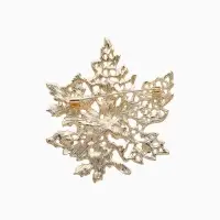 Брошь &laquo;Лист&raquo;, кленовый осенний, цветная в золоте