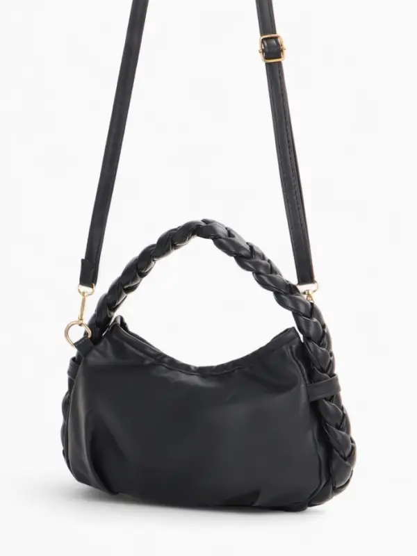 Сумка женская багет на молнии, 24&times;6&times;15.5 см, чёрная