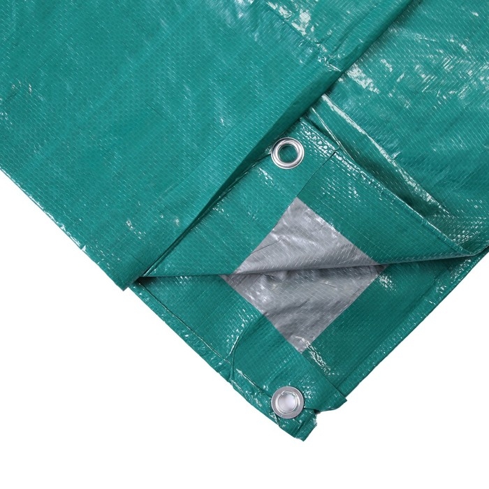 Тент защитный, 3 × 2 м, плотность 120 г/м², УФ, люверсы шаг 1 м, зелёный/серебристый Тент защитный, 3 × 2 м, плотность 120 г/м², УФ, люверсы шаг 1 м, зелёный/серебристый