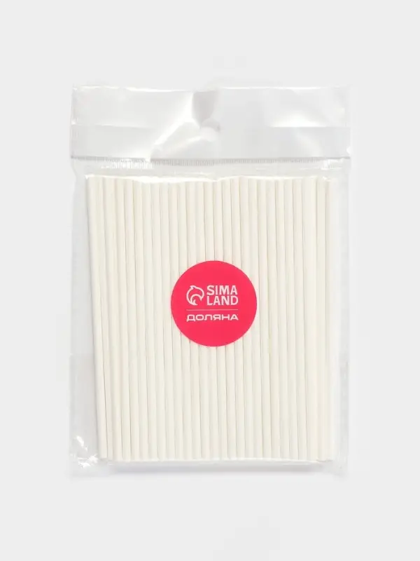 Палочки для леденцов Доляна, d=0.3 см, 10 см, набор 50 шт., бумага, белые
