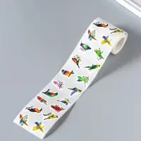 Наклейки бумага &laquo;Экзотические птицы&raquo;, d=2.5 см 500 шт. в рулоне 3&times;6.5&times;6.5 см