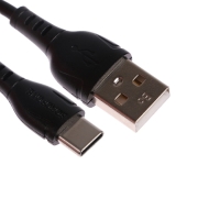 Кабель Eltronic Type-C - USB, 2.4 А, 1 м, зарядка + передача данных, пакет, черный