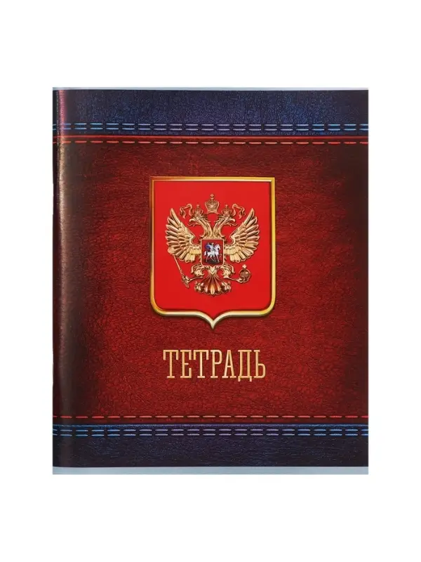 Тетрадь 48 листов в клетку Calligrata «Россия», обложка мелованная бумага, блок №2, белизна 75% (серые листы), МИКС
