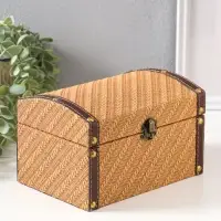 Шкатулка дерево "Диагональ" охра набор 2 шт 19х13,5х12 23х17х14 см