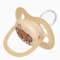 Светящаяся соска-пустышка анатомическая, силикон, от 0 мес., &laquo;Мишка&raquo;, цвет бежевый