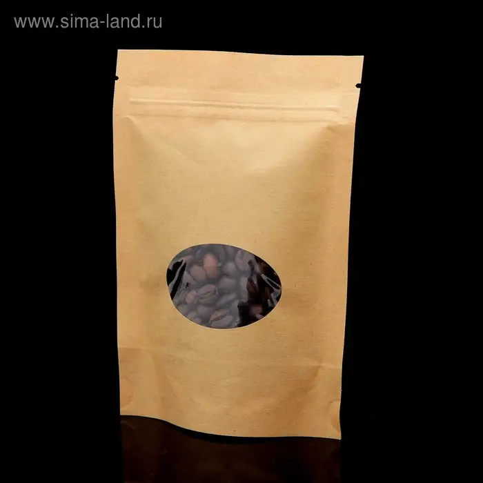 Пакет Zip-lock Крафт с круглым окном 11&times;16 см