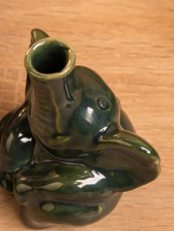 Сосуд для масла «Слон», 10×8×14 см, керамика, зелёный