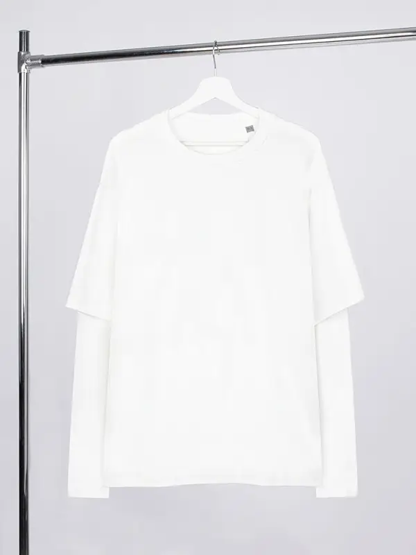 Футболка оверсайз с двойным рукавом Kosmos, молочно-белая, размер XS/S Футболка оверсайз с двойным рукавом Kosmos, молочно-белая, размер XS/S