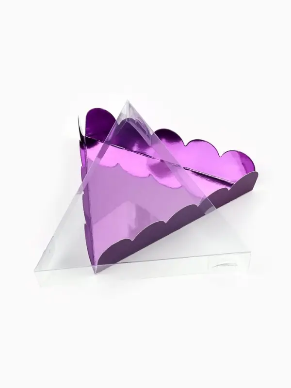 Коробка для печенья, кондитерская упаковка с пластиковой крышкой, &laquo;Фиолетовая&raquo;, 18&times;3 см