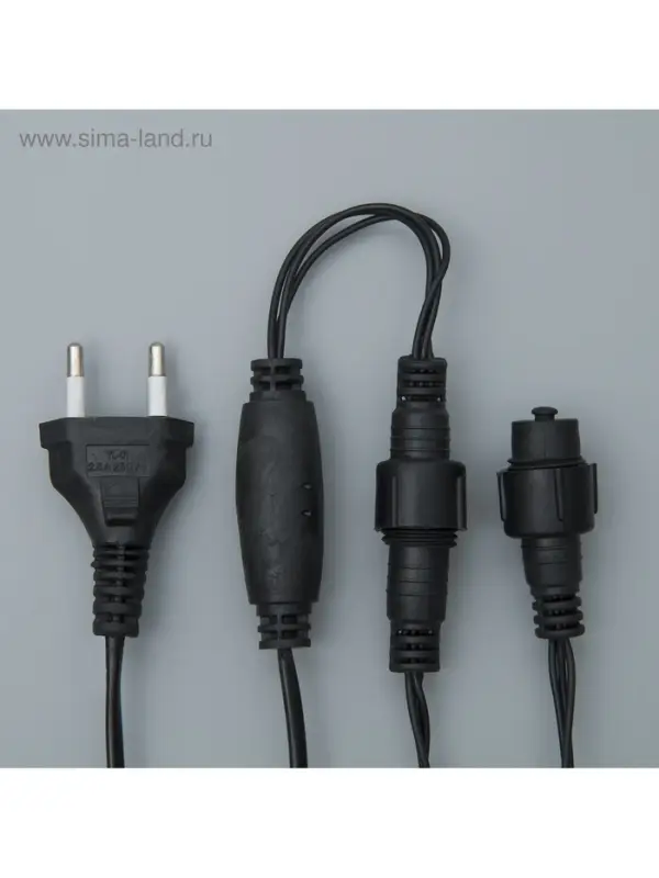 Гирлянда &laquo;Сеть&raquo; 2&times;1.5 м, IP44, УМС, тёмная нить, 192 LED, свечение тёплое белое, 220 В