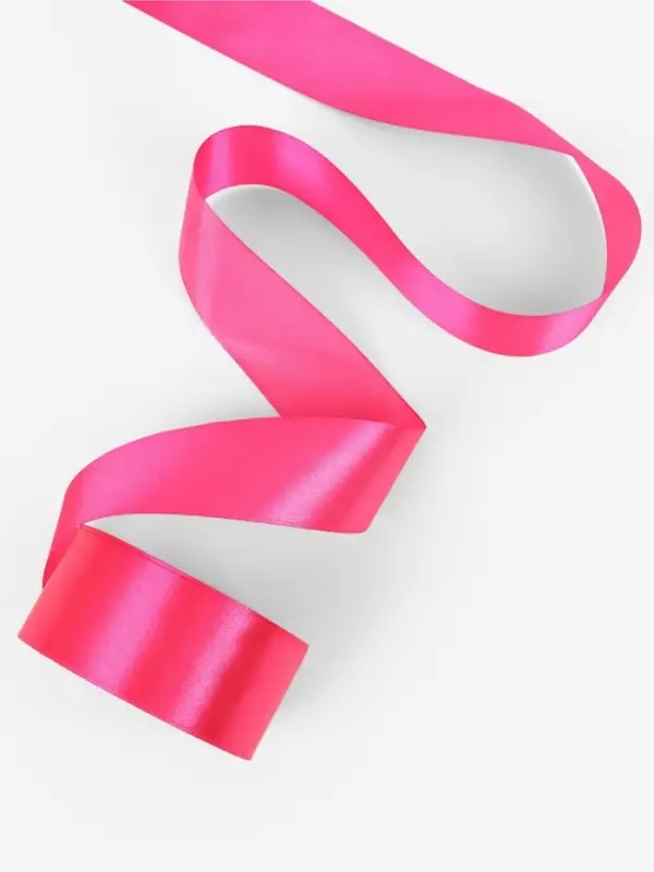 Лента атласная, 40 мм, 23&plusmn;1 м, ярко-розовая №190