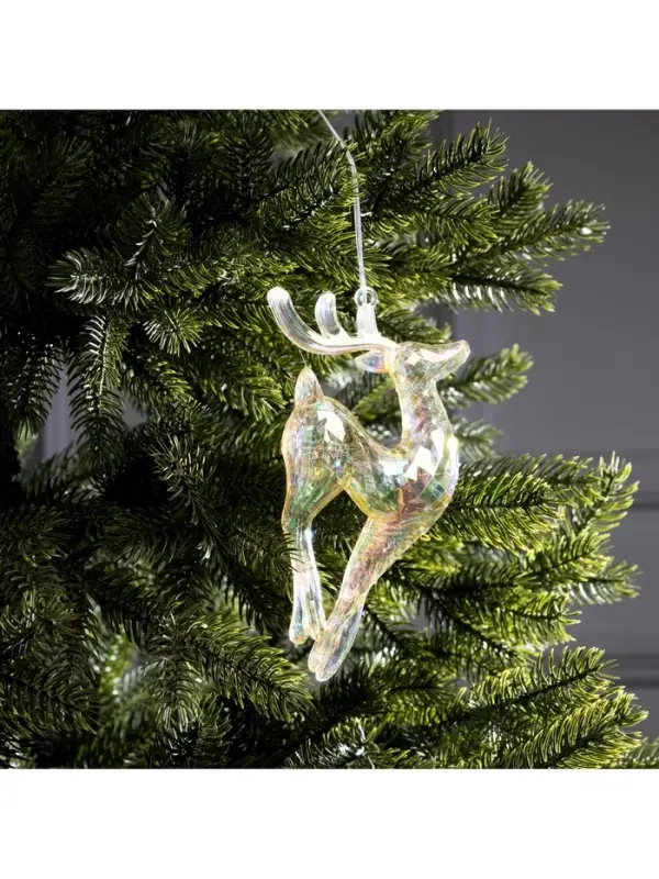 Ёлочная игрушка светодиодная &laquo;Олень&raquo;, 19&times;8 см, 5 LED, от батареек ААх2, свечение тёплое белое