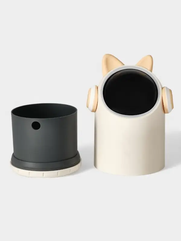 Ведро для мусора сенсорное, 2 л, в ушах и наушниках, бежевое Ведро для мусора сенсорное, 2 л, в ушах и наушниках, бежевое