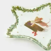 Блюдо сервировочное звезда "Новогодние зверята" 15 см