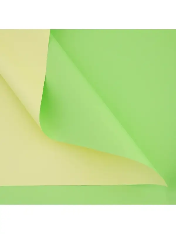 Плёнка для цветов упаковочная пудровая двухсторонняя &laquo;Салатовый+жёлтый&raquo;, 50 мкм, 0.5&times;10 м