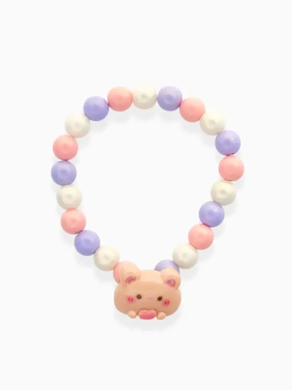 Браслет детский «Выбражулька» медведь, d=6 см. жемчуг, разноцветный Браслет детский «Выбражулька» медведь, d=6 см. жемчуг, разноцветный