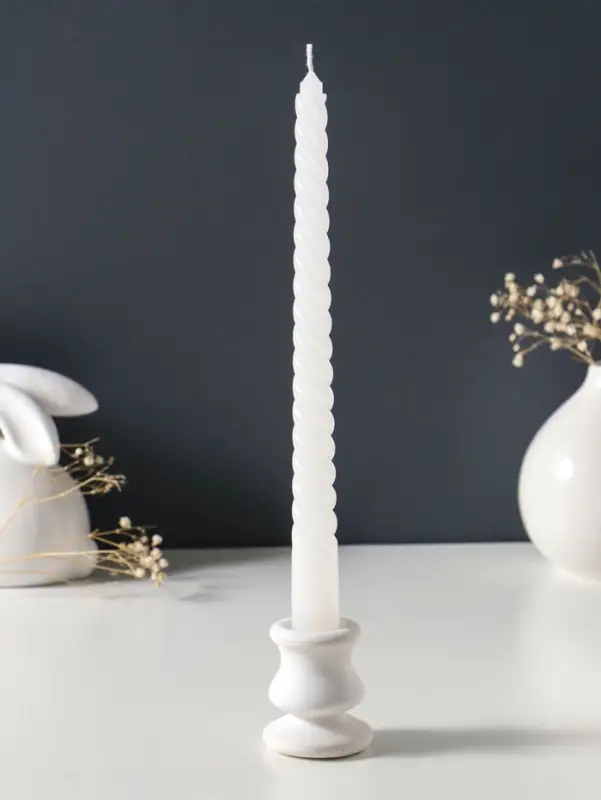 Свеча витая 25 см, 57 г, 5 ч, белый