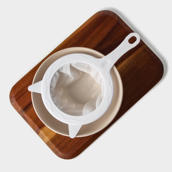 Сито для фильтрации Доляна, d=14,5 см (внутр.d=11см), 200 мл, цвет белый Сито для фильтрации Доляна, d=14,5 см (внутр.d=11см), 200 мл, цвет белый