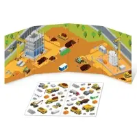 Наклейки многоразовые &laquo;Машины на стройке&raquo;, книжка-раскладушка