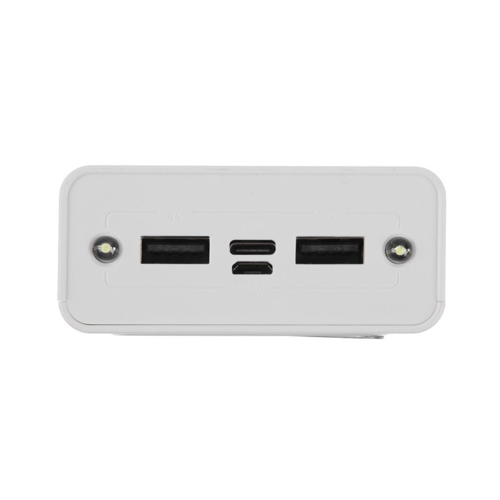 Внешний аккумулятор 486, 20000 мАч, кабели Type-C/Lightning/MicroUSB, фонарь, белый
